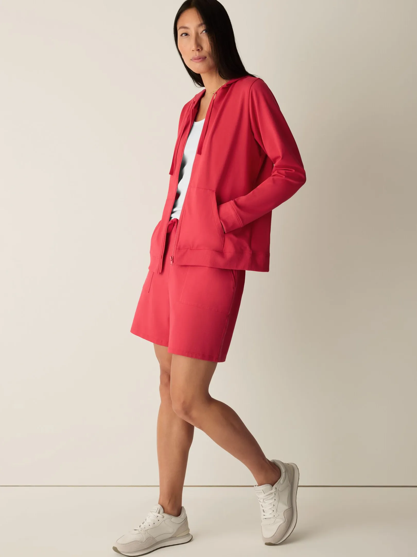 Pima Cotton Stretch Jersey Hooded Jacket