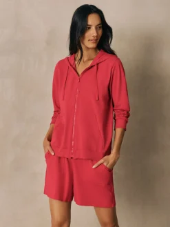 Pima Cotton Stretch Jersey Hooded Jacket