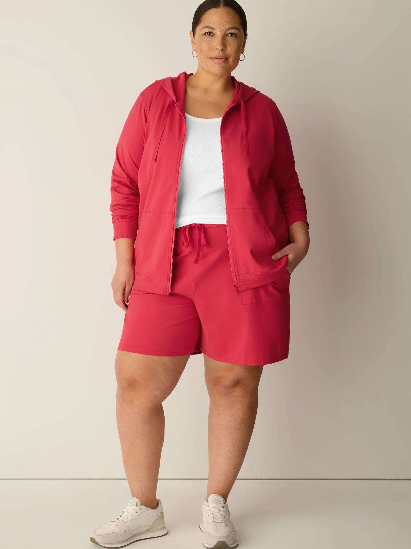 Pima Cotton Stretch Jersey Hooded Jacket