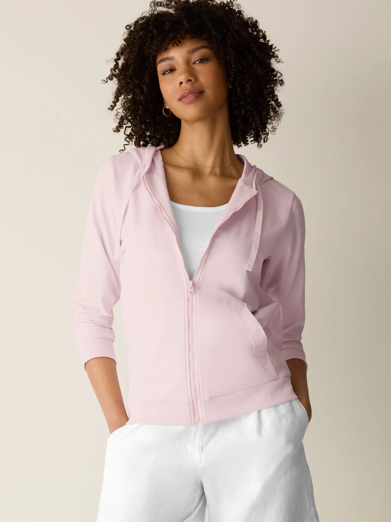 Pima Cotton Stretch Jersey Hooded Jacket