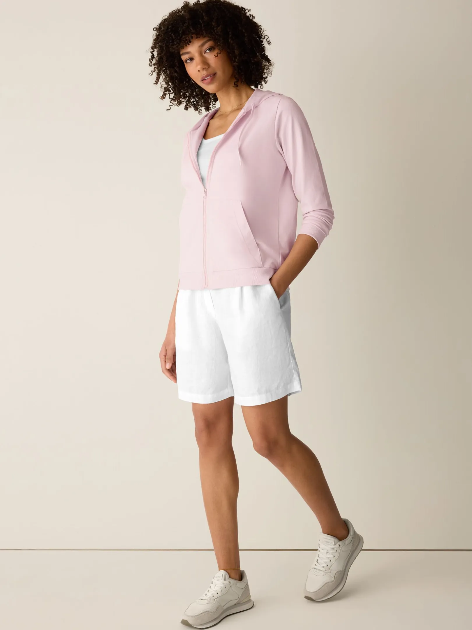 Pima Cotton Stretch Jersey Hooded Jacket