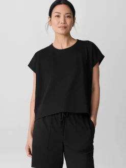 Pima Cotton Stretch Jersey PleatedBox-Top