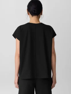 Pima Cotton Stretch Jersey PleatedBox-Top