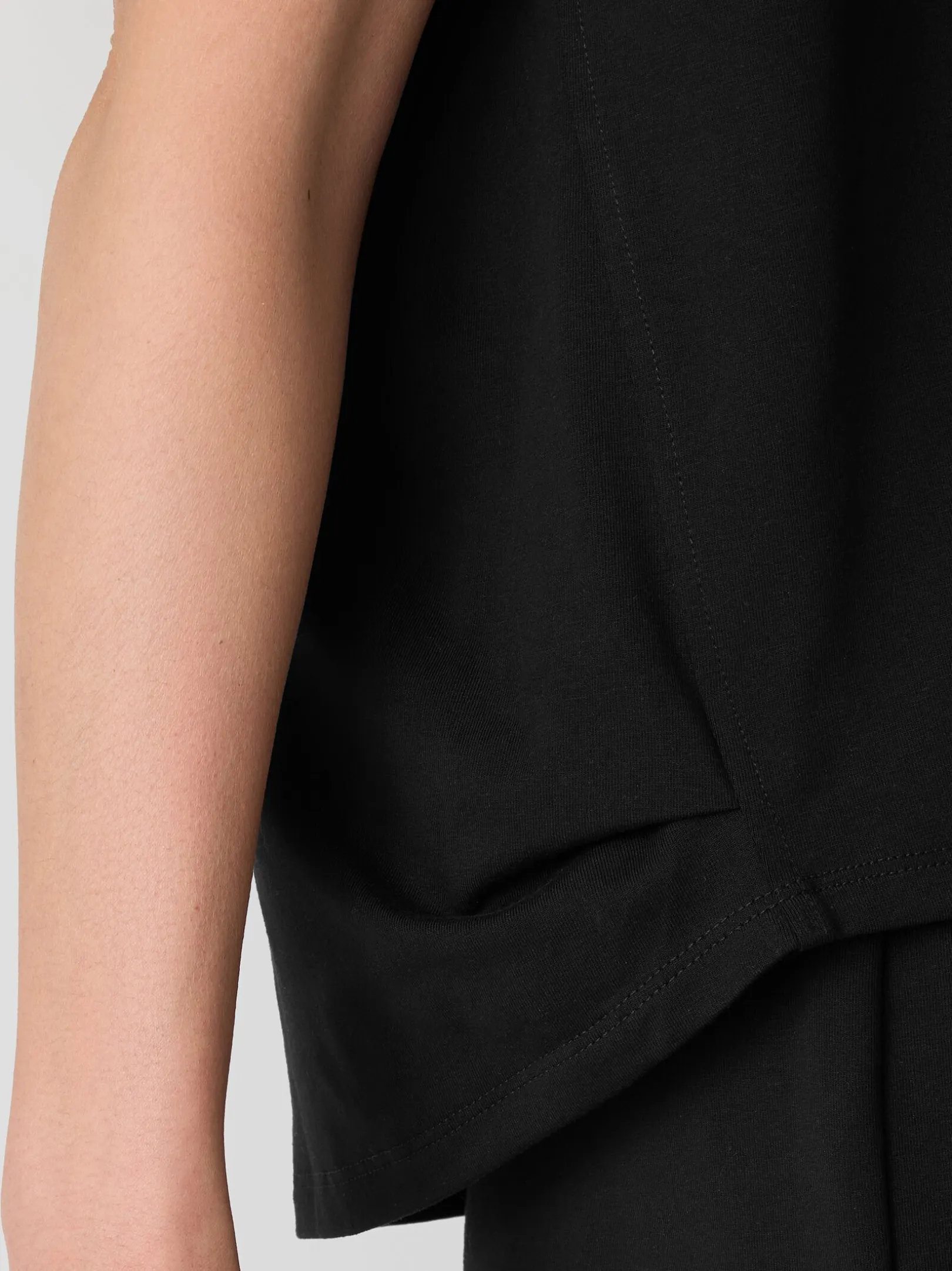 Pima Cotton Stretch Jersey PleatedBox-Top