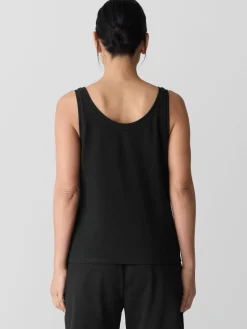 Pima Cotton Stretch Jersey Scoop Neck Tank