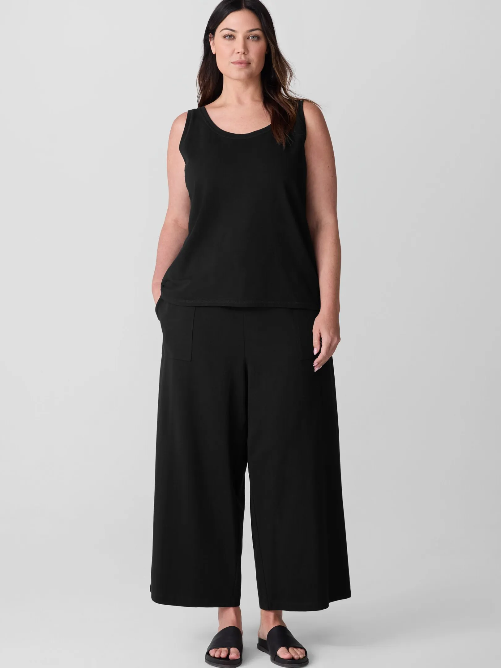 Pima Cotton Stretch Jersey Scoop Neck Tank