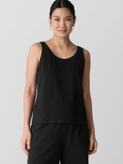 Pima Cotton Stretch Jersey Scoop Neck Tank