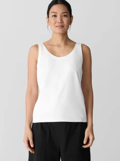 Pima Cotton Stretch Jersey Scoop Neck Tank