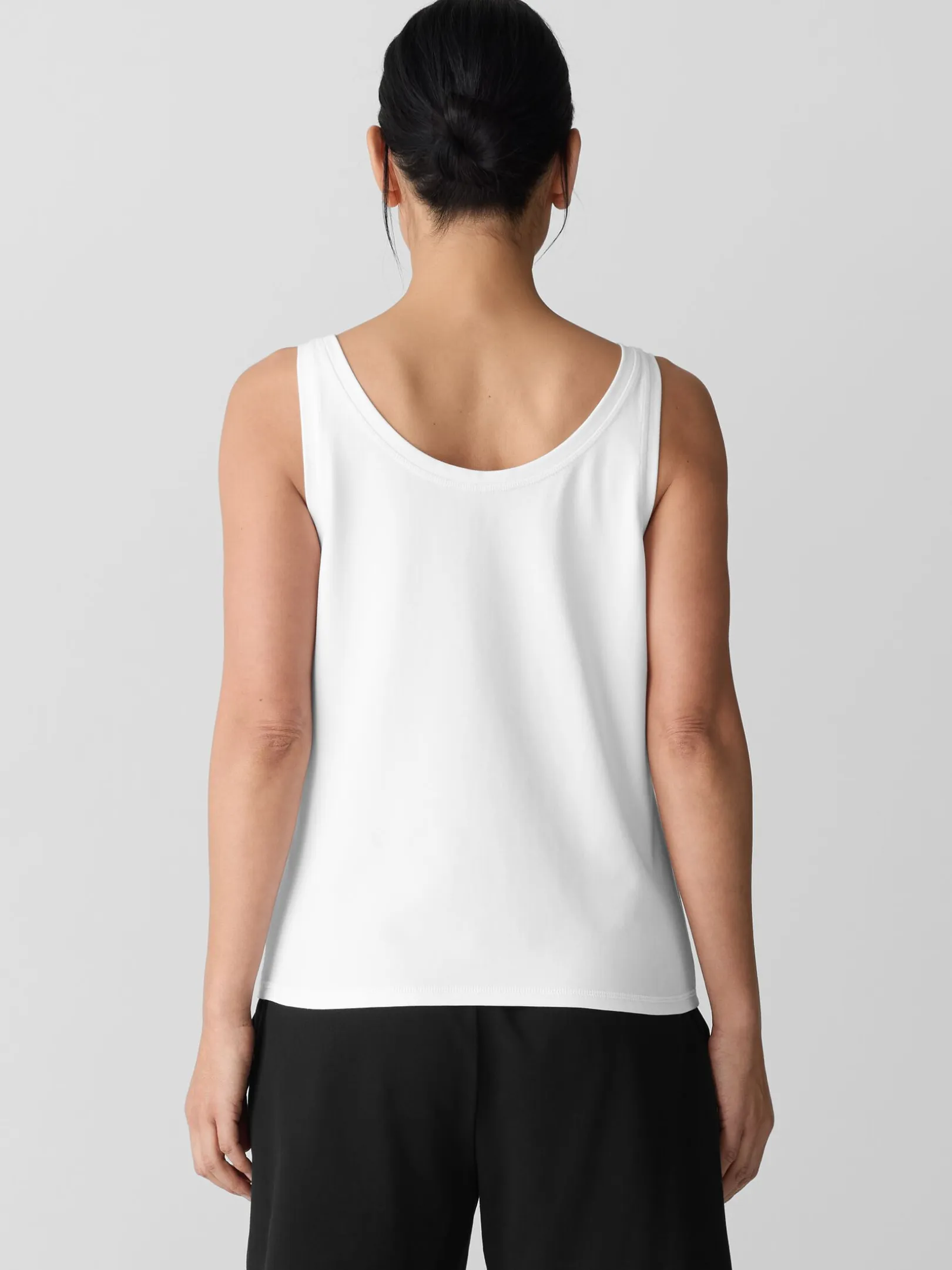 Pima Cotton Stretch Jersey Scoop Neck Tank