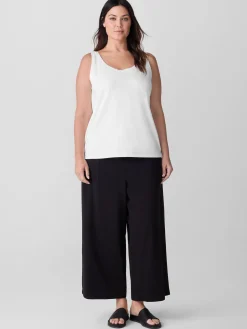 Pima Cotton Stretch Jersey Scoop Neck Tank