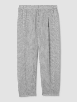 Puckered Organic Linen Stripe Lantern Pant