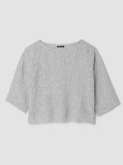 Puckered Organic Linen Stripe Box-Top