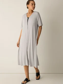 Ribbed Knit V-Neck Dress