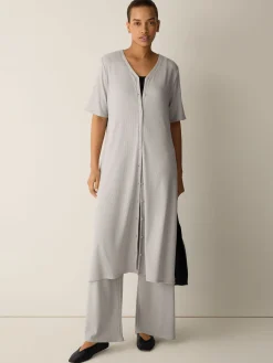 Ribbed Knit V-Neck Dress