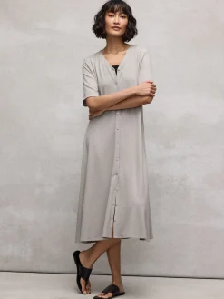 Ribbed Knit V-Neck Dress