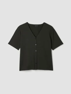 Ribbed Knit V-Neck Top