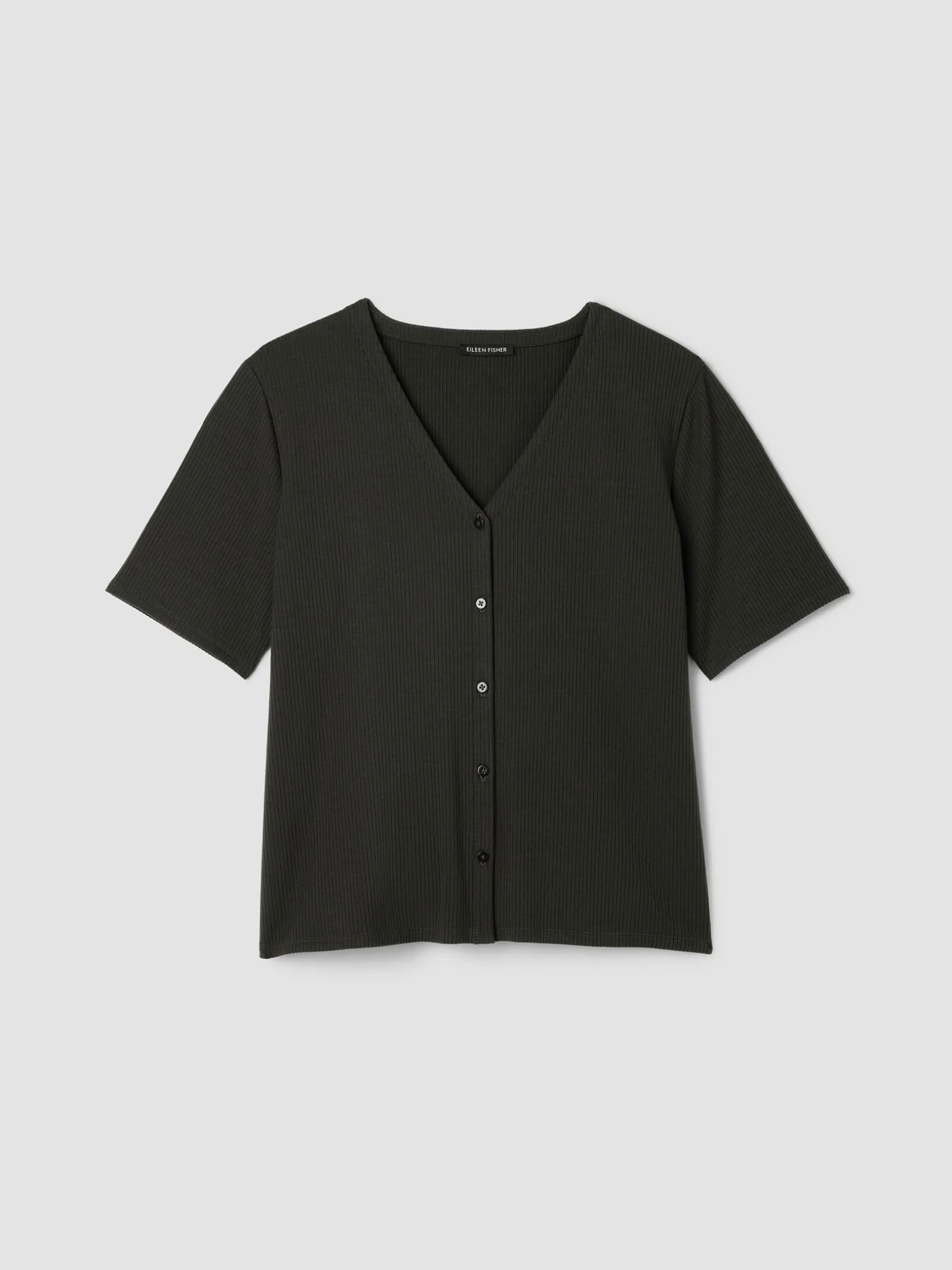 Ribbed Knit V-Neck Top
