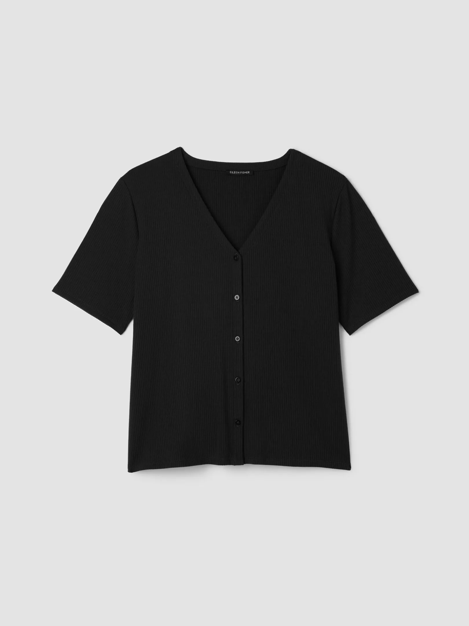 Ribbed Knit V-Neck Top