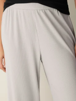 Ribbed Knit Wide-Leg Pant