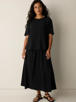 Silk Crepe de Chine Half-Circle Skirt