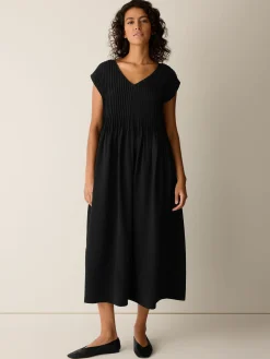 Silk Crepe de Chine V-Neck Dress