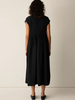 Silk Crepe de Chine V-Neck Dress
