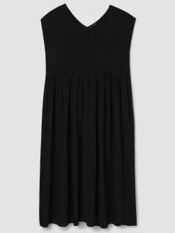 Silk Crepe de Chine V-Neck Dress