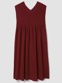 Silk Crepe de Chine V-Neck Dress