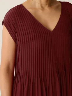 Silk Crepe de Chine V-Neck Dress