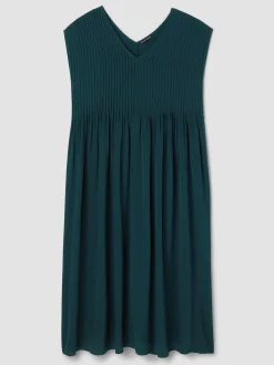 Silk Crepe de Chine V-Neck Dress