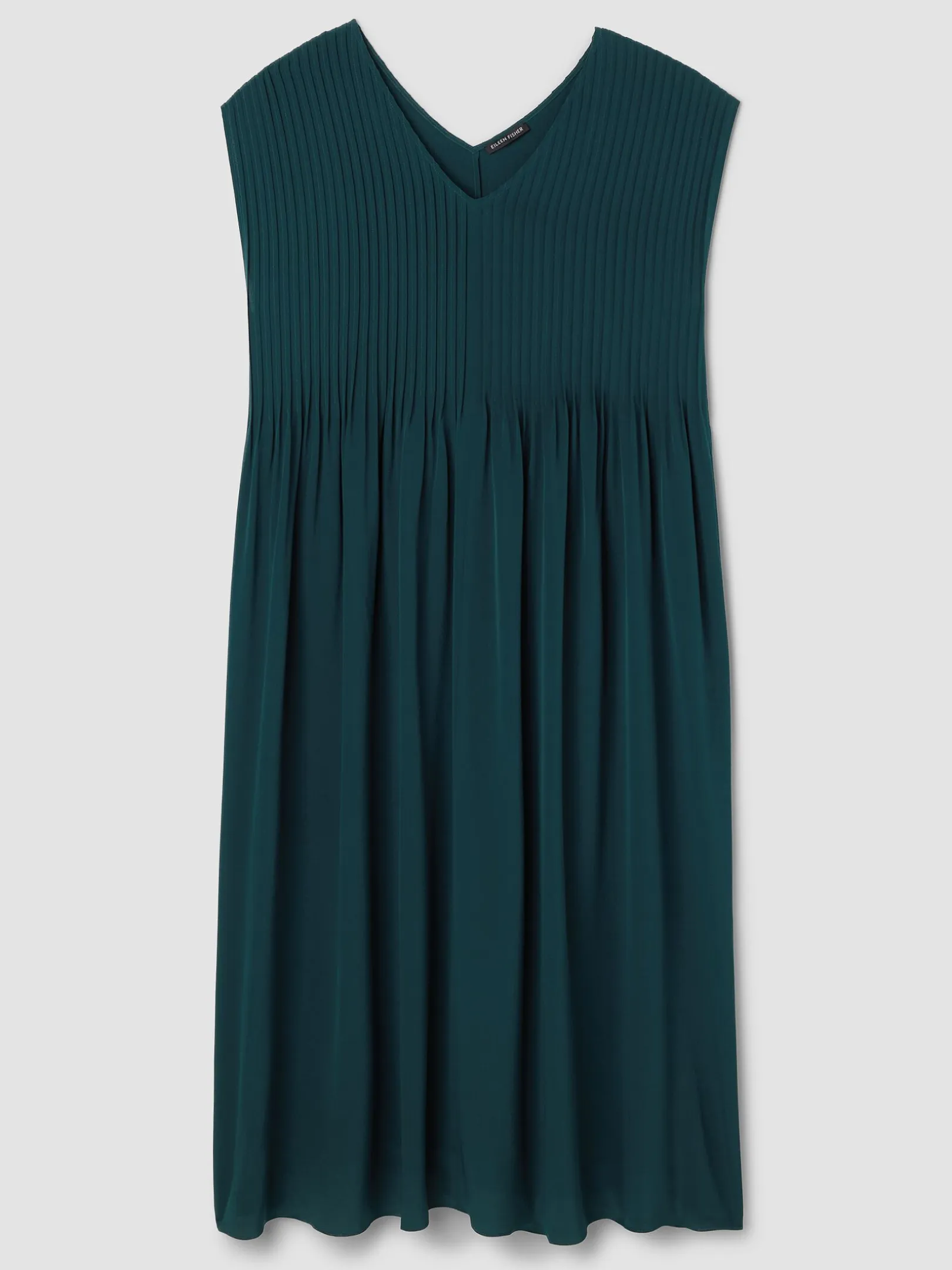 Silk Crepe de Chine V-Neck Dress