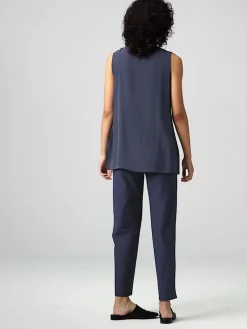 Silk Georgette CrepeBallet Neck Long Tank