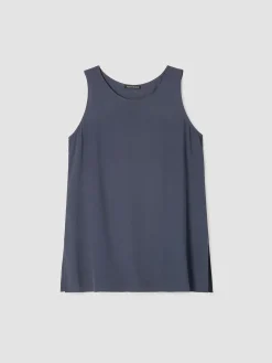 Silk Georgette CrepeBallet Neck Long Tank