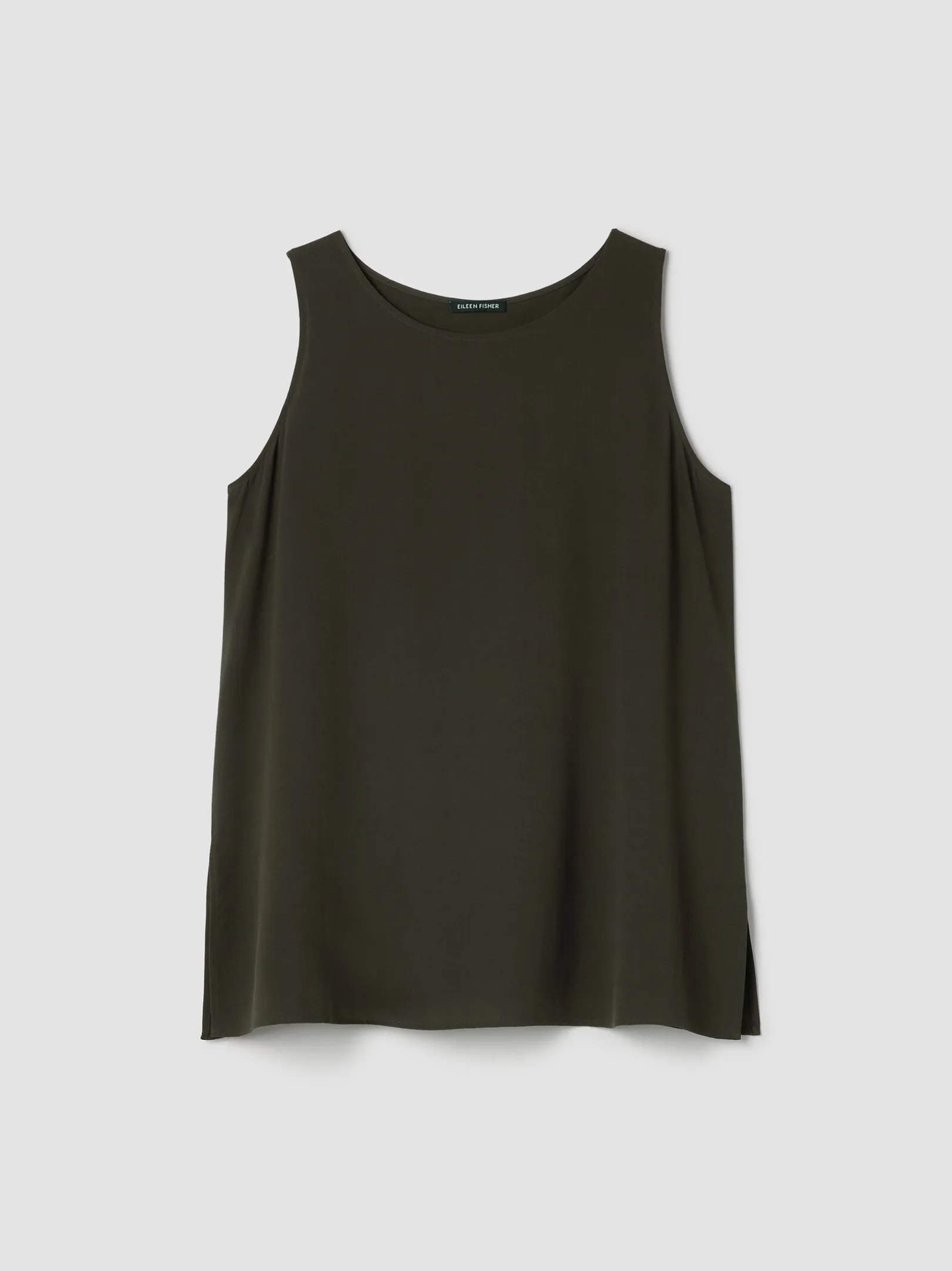 Silk Georgette CrepeBallet Neck Long Tank
