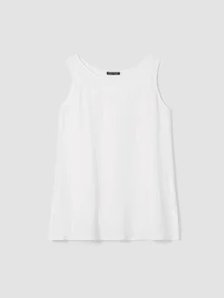 Silk Georgette CrepeBallet Neck Long Tank