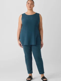 Silk Georgette CrepeBallet Neck Long Tank