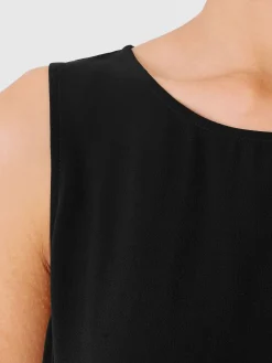 Silk Georgette Crepe Ballet Neck Tank