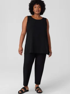 Silk Georgette Crepe Ballet Neck Tank