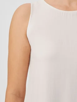 Silk Georgette Crepe Ballet Neck Tank