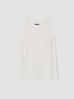 Silk Georgette Crepe Ballet Neck Tank
