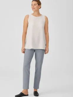 Silk Georgette Crepe Ballet Neck Tank