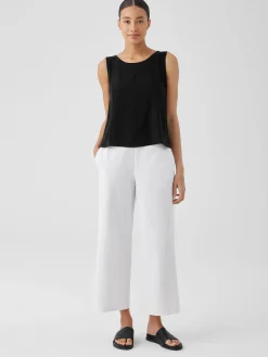 Silk Georgette Crepe Ballet Neck Tank