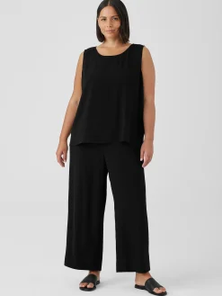 Silk Georgette Crepe Ballet Neck Tank