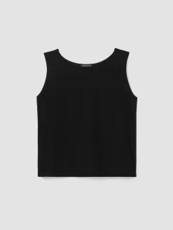 Silk Georgette Crepe Ballet Neck Tank