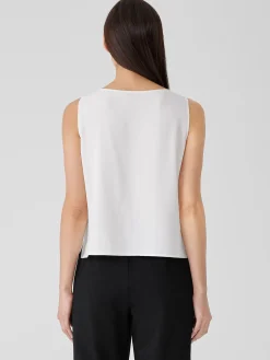 Silk Georgette Crepe Ballet Neck Tank