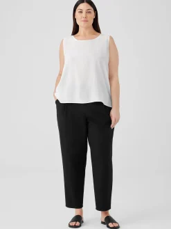 Silk Georgette Crepe Ballet Neck Tank
