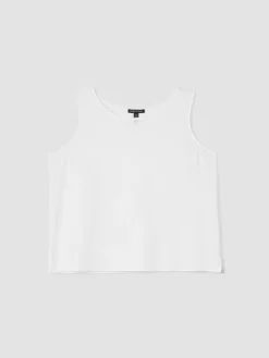 Silk Georgette Crepe Ballet Neck Tank