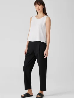 Silk Georgette Crepe Ballet Neck Tank