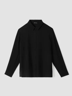 Silk Georgette Crepe Classic Collar Shirt