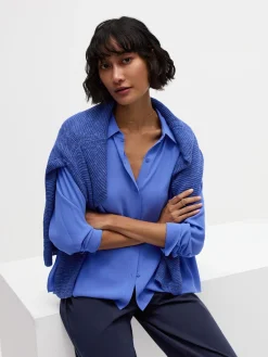Silk Georgette Crepe Classic Collar Shirt